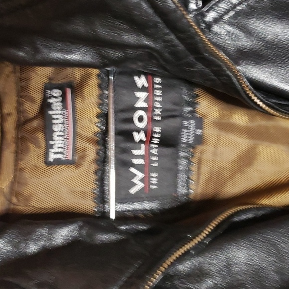 Vintage wilson's 90s bomber leather jacket with zipin vest small pristine condit - Picture 6 of 17